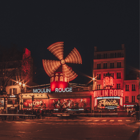 Take in a mesmerising show at the Moulin Rouge – it's a short walk away