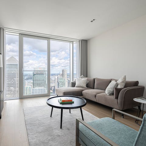 Soak up the views from the light-filled living room