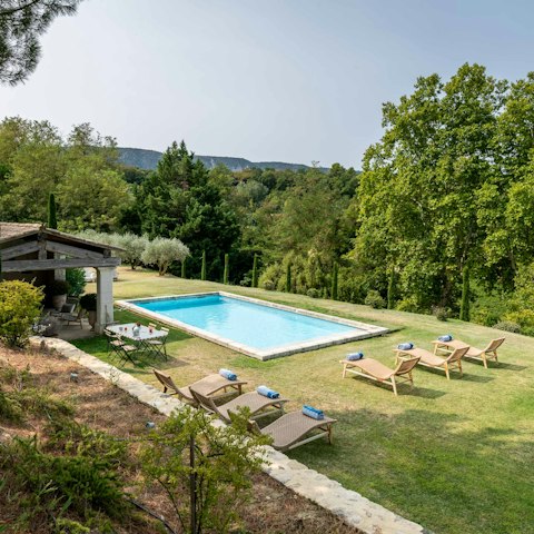 While away the afternoon in the private heated pool