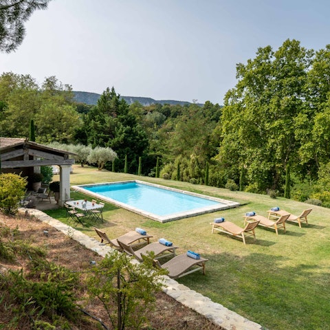 While away the afternoon in the private heated pool