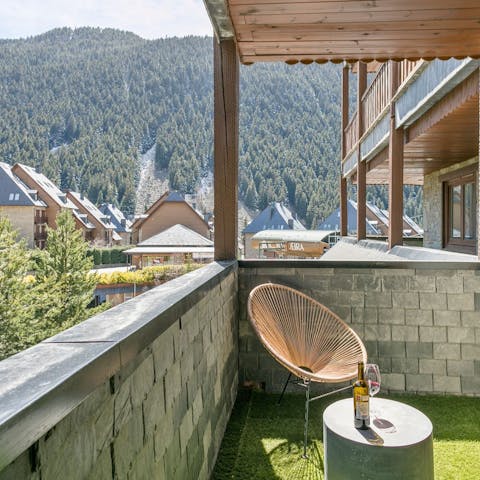 Enjoy a glass of wine and fantastic views from your balcony