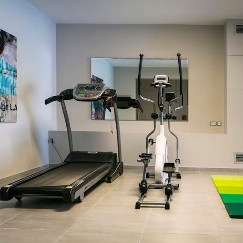 Keep on top of your work out routine in the fitness room