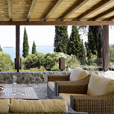 Settle down on the shaded terrace with a good book for some respite from the sun