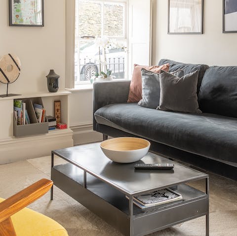 Kick back and relax with a book in the stylish living room