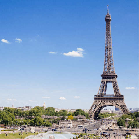 Soak up views of the Eiffel Tower