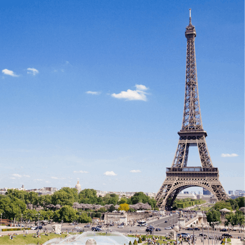 Soak up views of the Eiffel Tower