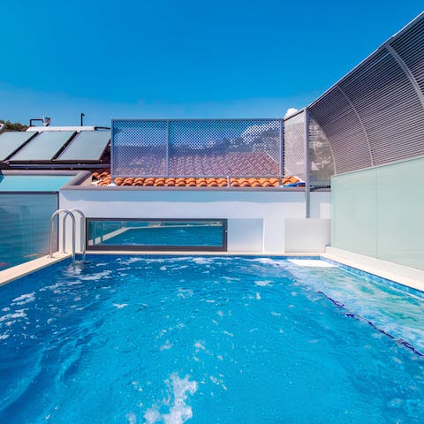 Start your day with a swim in the private pool