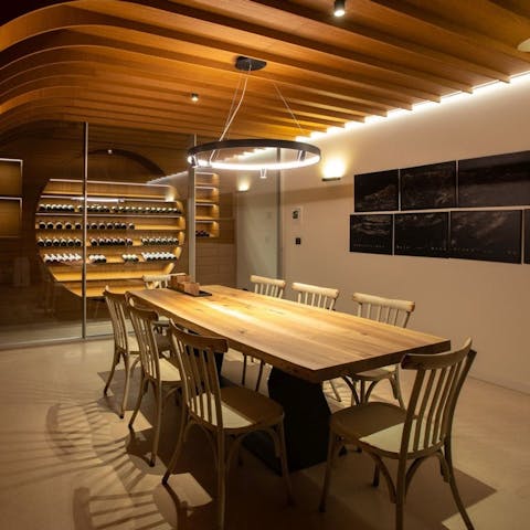 Taste the local wine in the basement cellar