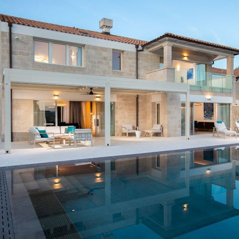 Splash around in the sprawling private pool