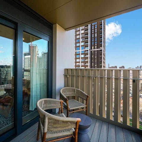 Bask in the sunshine on the private balcony