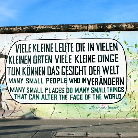 Admire the artwork of the East Side Gallery, footsteps from the apartment