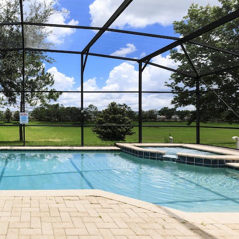Take a dip in the private swimming pool
