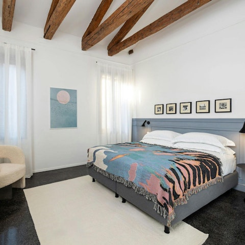 Bank a peaceful night's sleep in the main bedroom