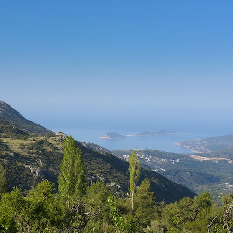 Look across the rolling hills toward the Mediterranean sea