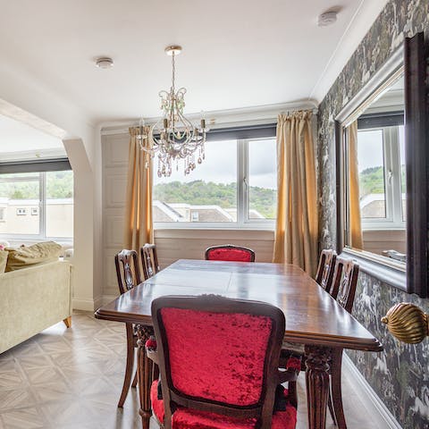 Serve up a delicious meal in the lavish dining room