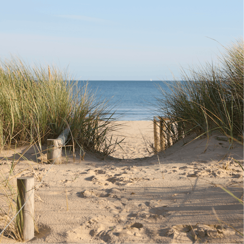 Head to Bude's picture-perfect beach for a day relaxing on the sand and frolicking in the surf – it's a little over twenty minutes away