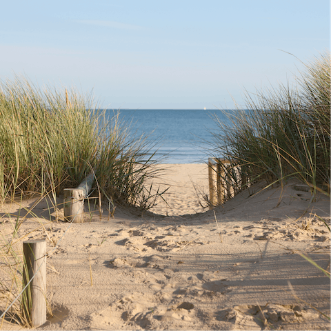 Head to Bude's picture-perfect beach for a day relaxing on the sand and frolicking in the surf – it's a little over twenty minutes away