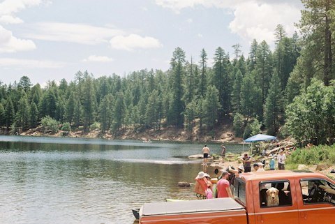Picnic at Show Low Lake – beloved by bass anglers – about twenty-minute minutes by car