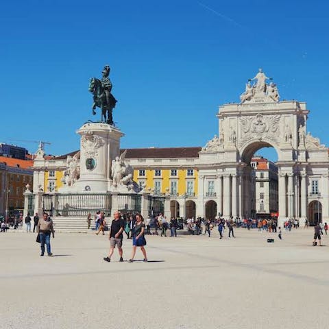 Explore Praça do Comércio, a twenty-minute walk away