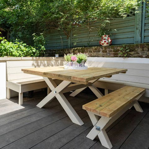 Enjoy alfresco dining during the warmer months
