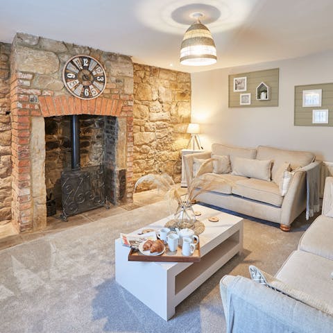Cosy up with a cup of tea in the comfortable living room