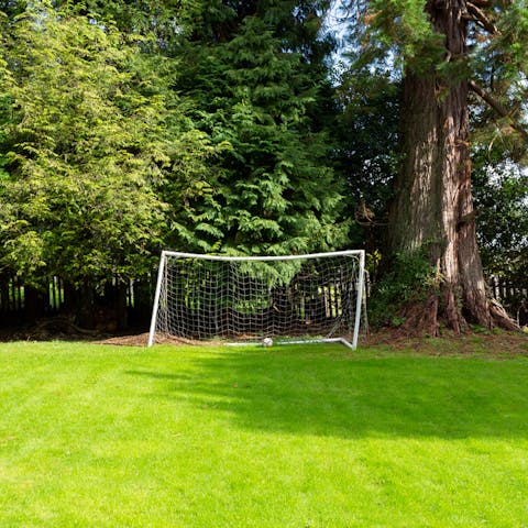 Bring your kit and have a game of football on the grassy lawn