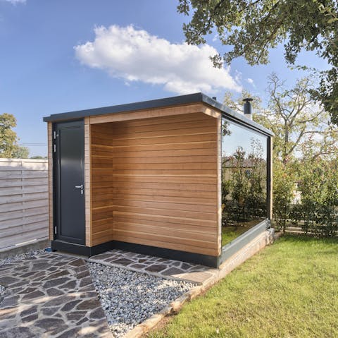 Escape to the private sauna ahead of a tasty Croatian barbecue at sunset