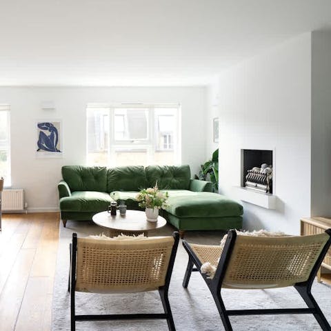 Wind down with drinks at home or walk to a local bar