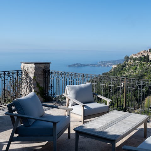 Watch the sun go down with a glass of bubbly on the terrace