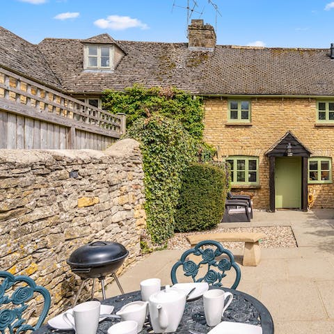 Fire up the barbecue and dine alfresco in your quiet outdoor space