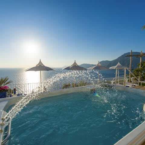 Splash around in the pool alongside impressive sea views