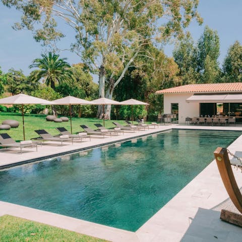 Spend your days swimming in the private heated pool
