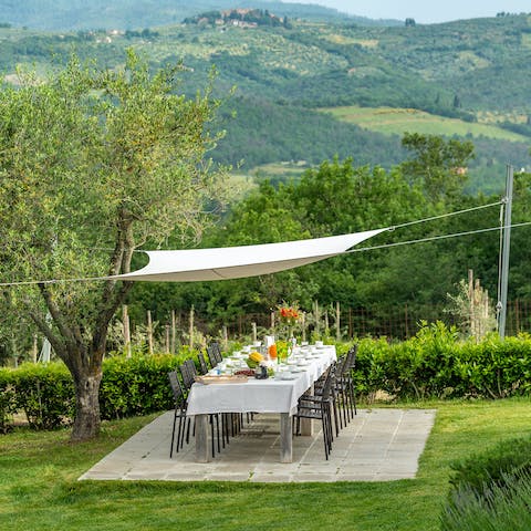 Feel serenaded by the views while dining on the terrace