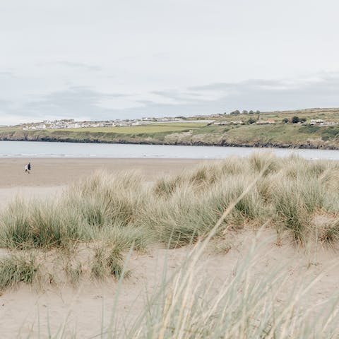Experience the wild beauty of Wales from the beach – only a ten–minute drive away