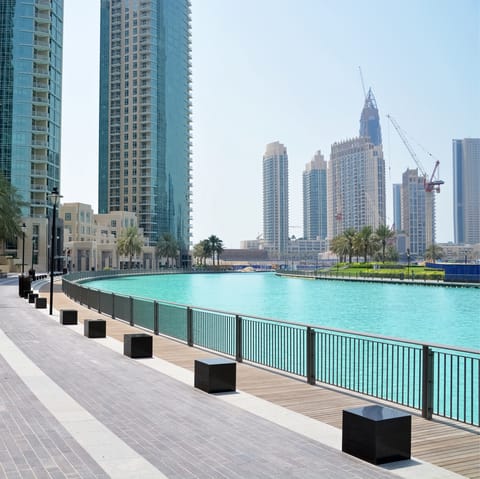 Take daily strolls along the Dubai Marina, where you'll find luxurious yachts, towering skyscrapers and vast shopping malls