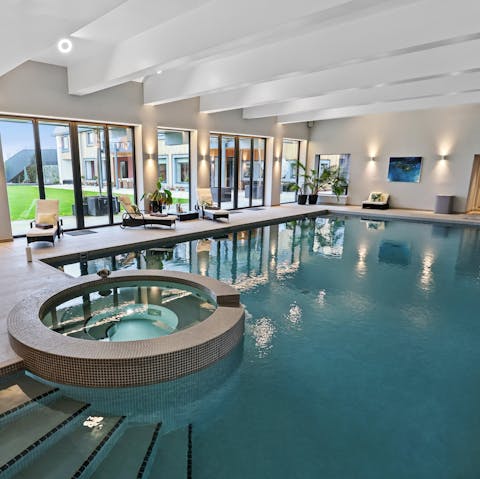 Swim in your private pool to unwind after a busy day