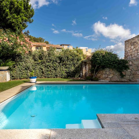 Spend the afternoon splashing in the private pool