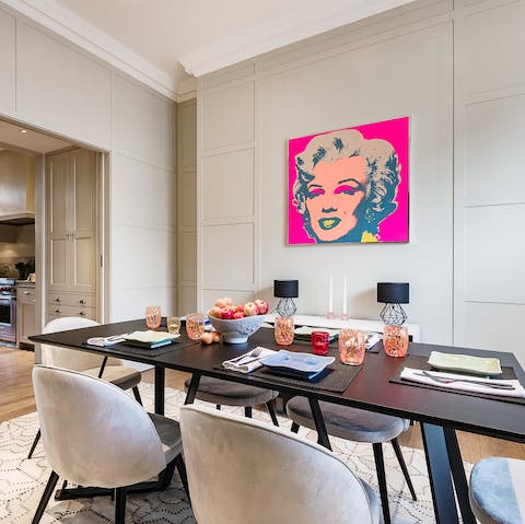 Serve up some British delicacies at the dining area