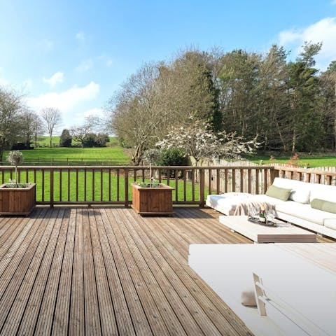 Enjoy beautiful countryside views from the terrace