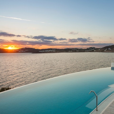 Enjoy a sunset swim in the stunning infinity pool