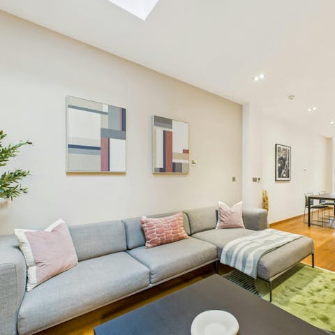 Curl up on the sofa after a long day of sightseeing