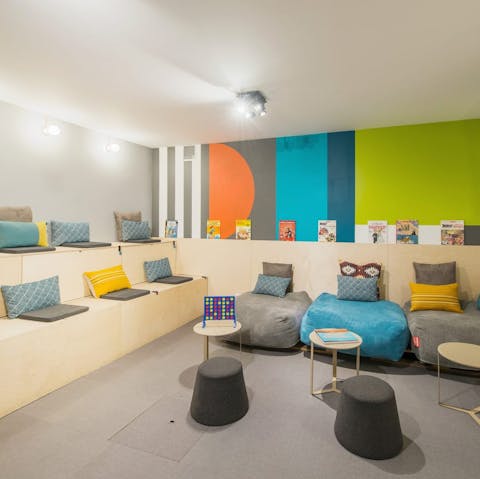 Host a games night with friends or family  in the quirky, fun-filled living space