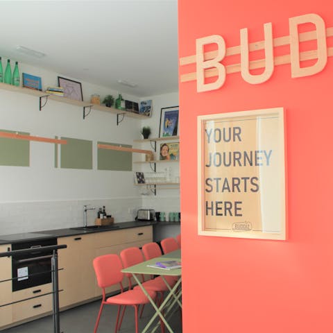 Take in the home's eclectic design and vibrant colours