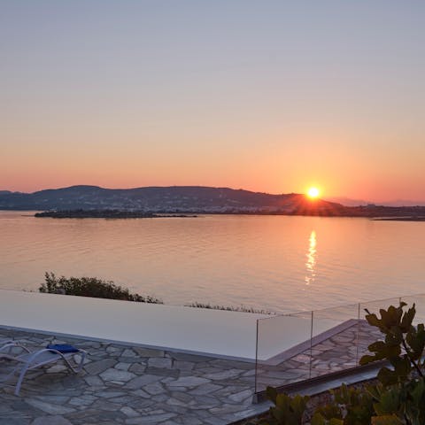 Watch the most beautiful sunsets from your terrace overlooking the sea