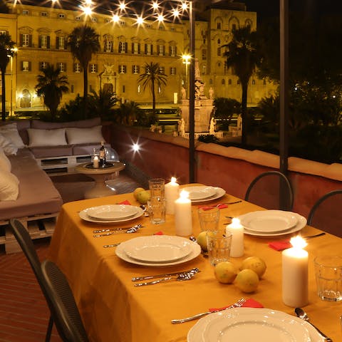 Enjoy a candlelit supper of pasta con le sarde