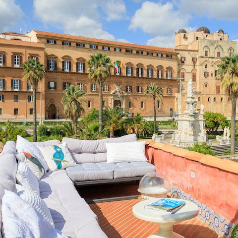 Enjoy the vistas over Palazzo Normanni