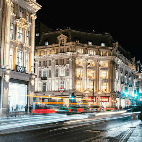 Stroll to Oxford Circus, just five minutes away, and discover Europe's busiest shopping street
