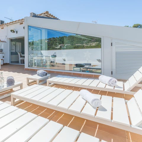 Take full advantage of the warming rays as you sunbathe
