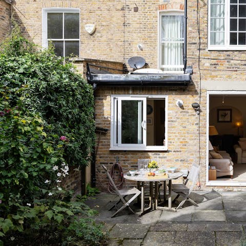 Dine alfresco on your sun-soaked patio on a balmy evening