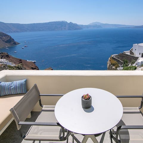 Take your morning coffee onto the balcony and listen to sound of the sea beneath you